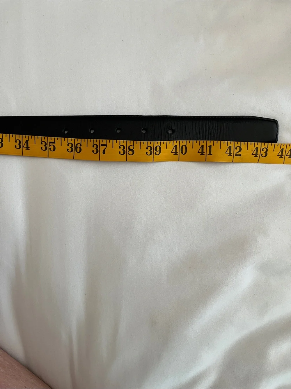 Cole Haan NWOT reversible leather belt black brown silver engraved buckle 38